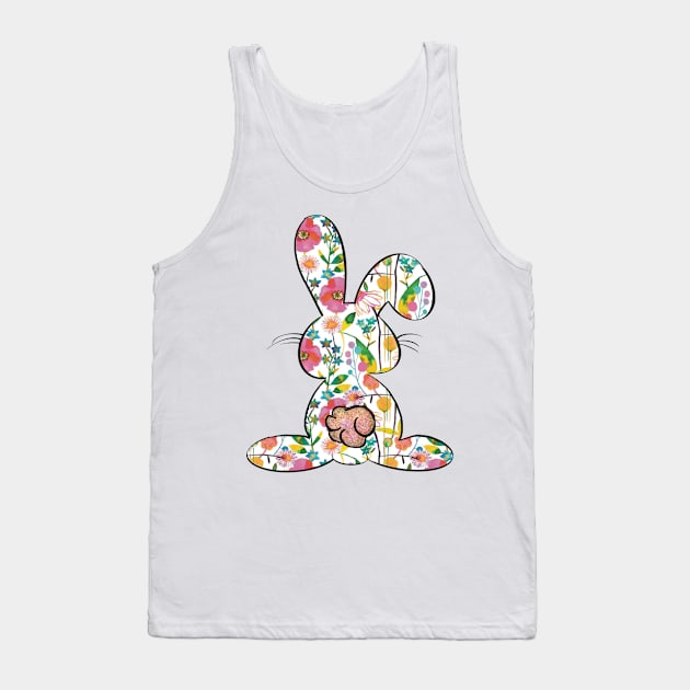 Pretty Easter Bunny floral pattern Tank Top by Sheila’s Studio